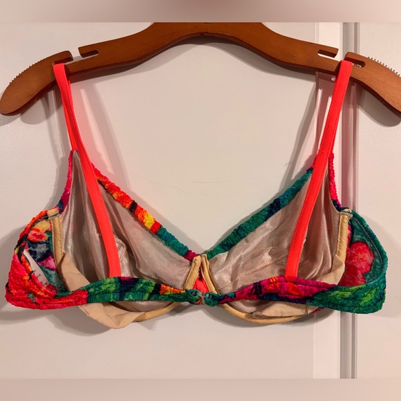 Vintage 80s/90s Sassafras Colorful Floral Bikini Top - Picture 8 of 8